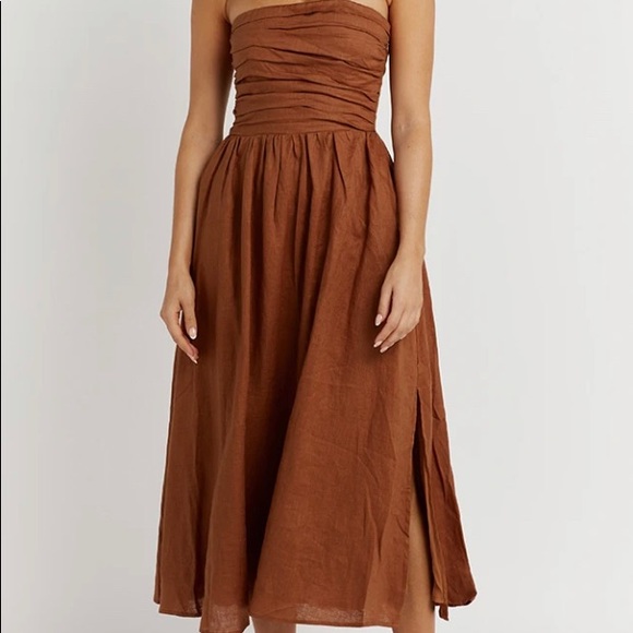 Dresses & Skirts - LEXI SPICE LINEN MIDI DRESS